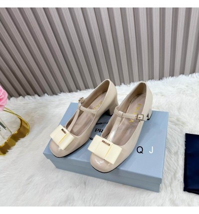 Prada Bow-detail leather Mary Jane flats 35-42