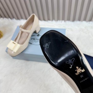 Prada Bow-detail leather Mary Jane flats 35-42 Shoes