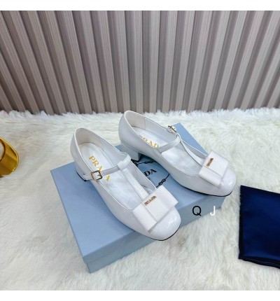 Prada Bow-detail leather Mary Jane flats 35-42