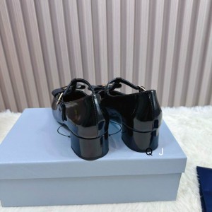 Prada Bow-detail leather Mary Jane flats 35-42 Shoes