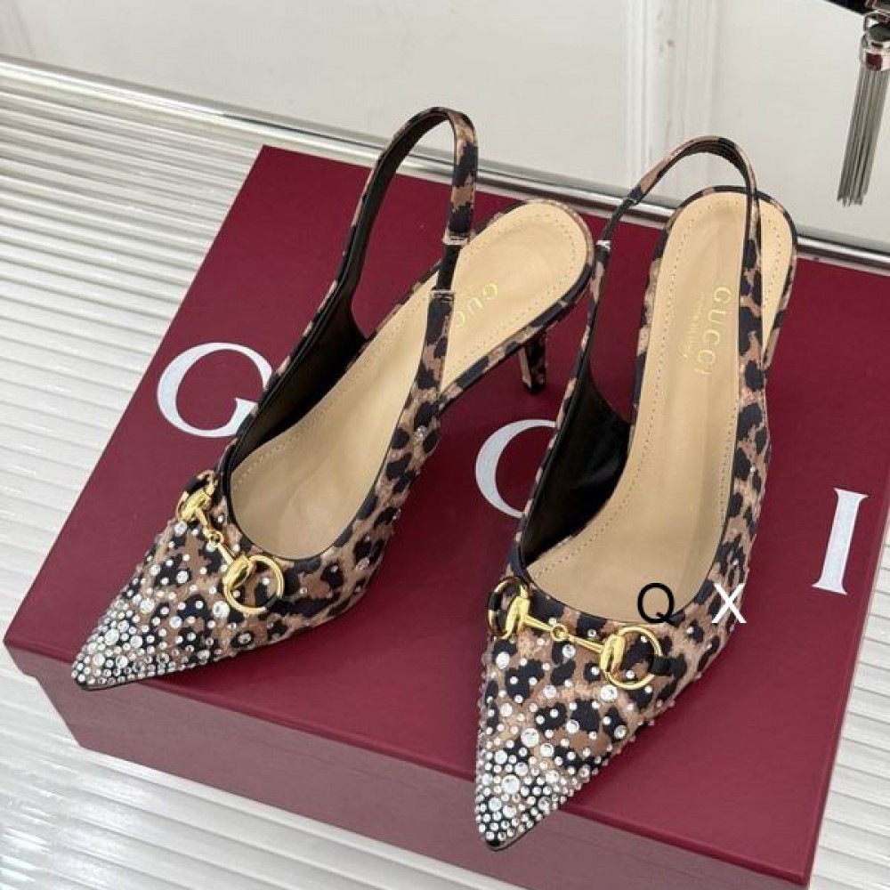 Gucci Erin GG Crystal Canvas Slingback Pump 8.5cm heel 35-42 Shoes
