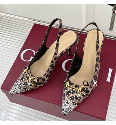Gucci Erin GG Crystal Canvas Slingback Pump 8.5cm heel 35-42