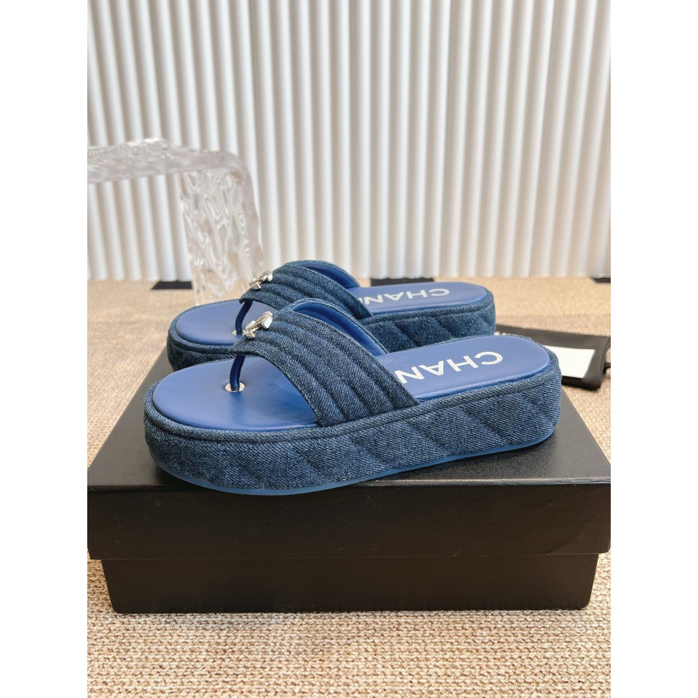 Chanel thong slides denim 35-42 Shoes