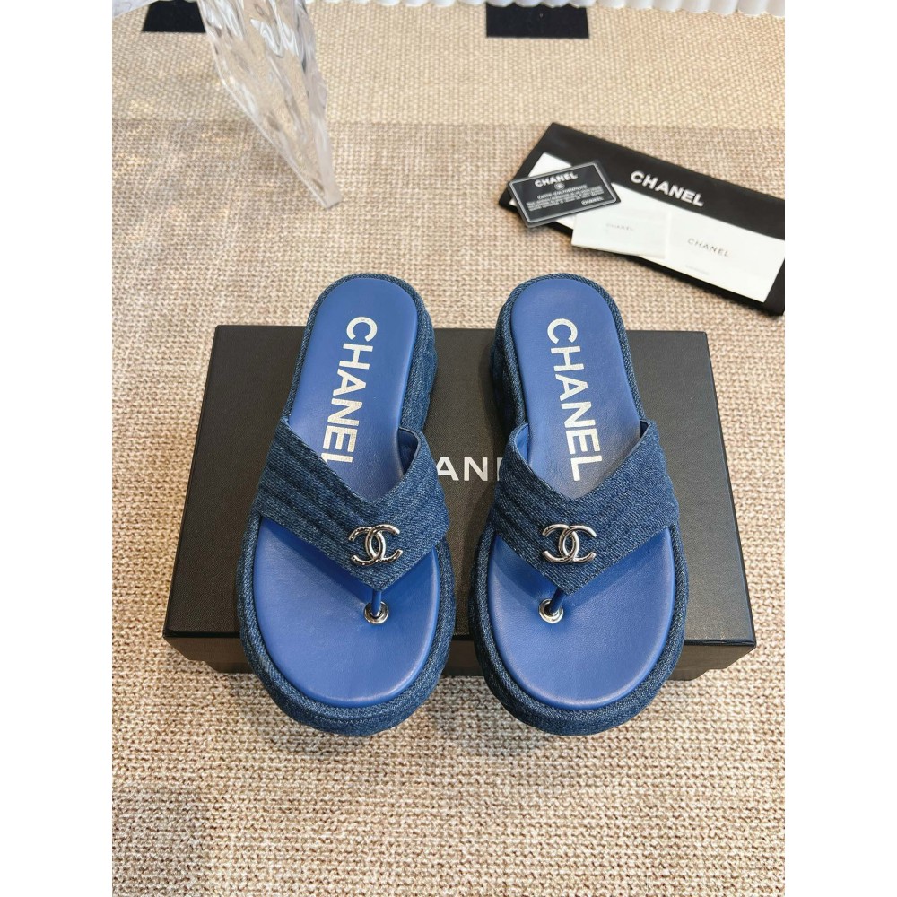Chanel thong slides denim 35-42 Shoes