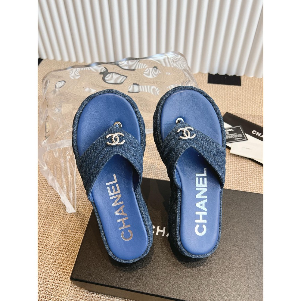 Chanel thong slides denim 35-42 Shoes