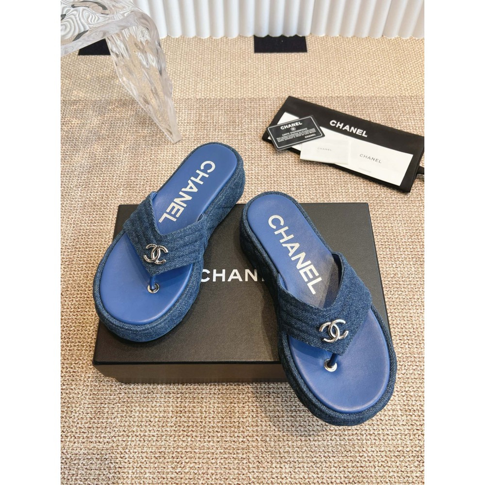 Chanel thong slides denim 35-42 Shoes