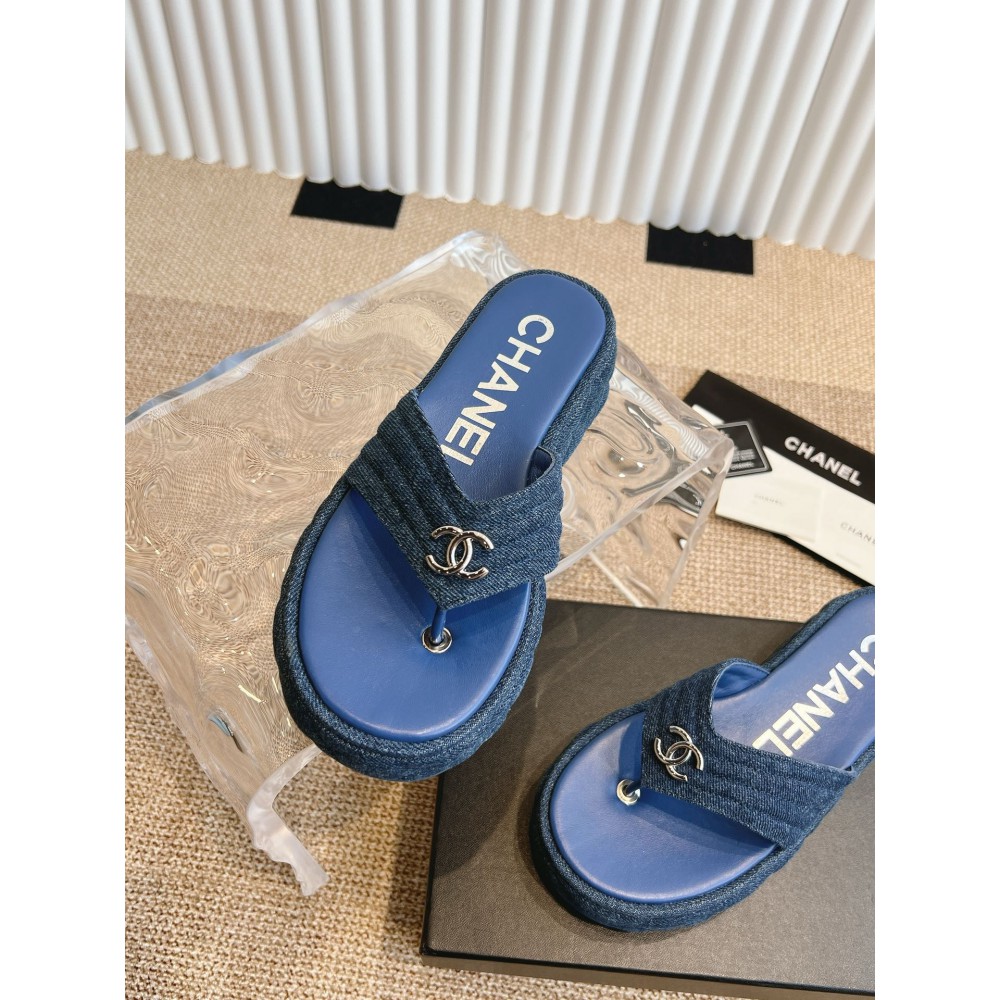 Chanel thong slides denim 35-42 Shoes