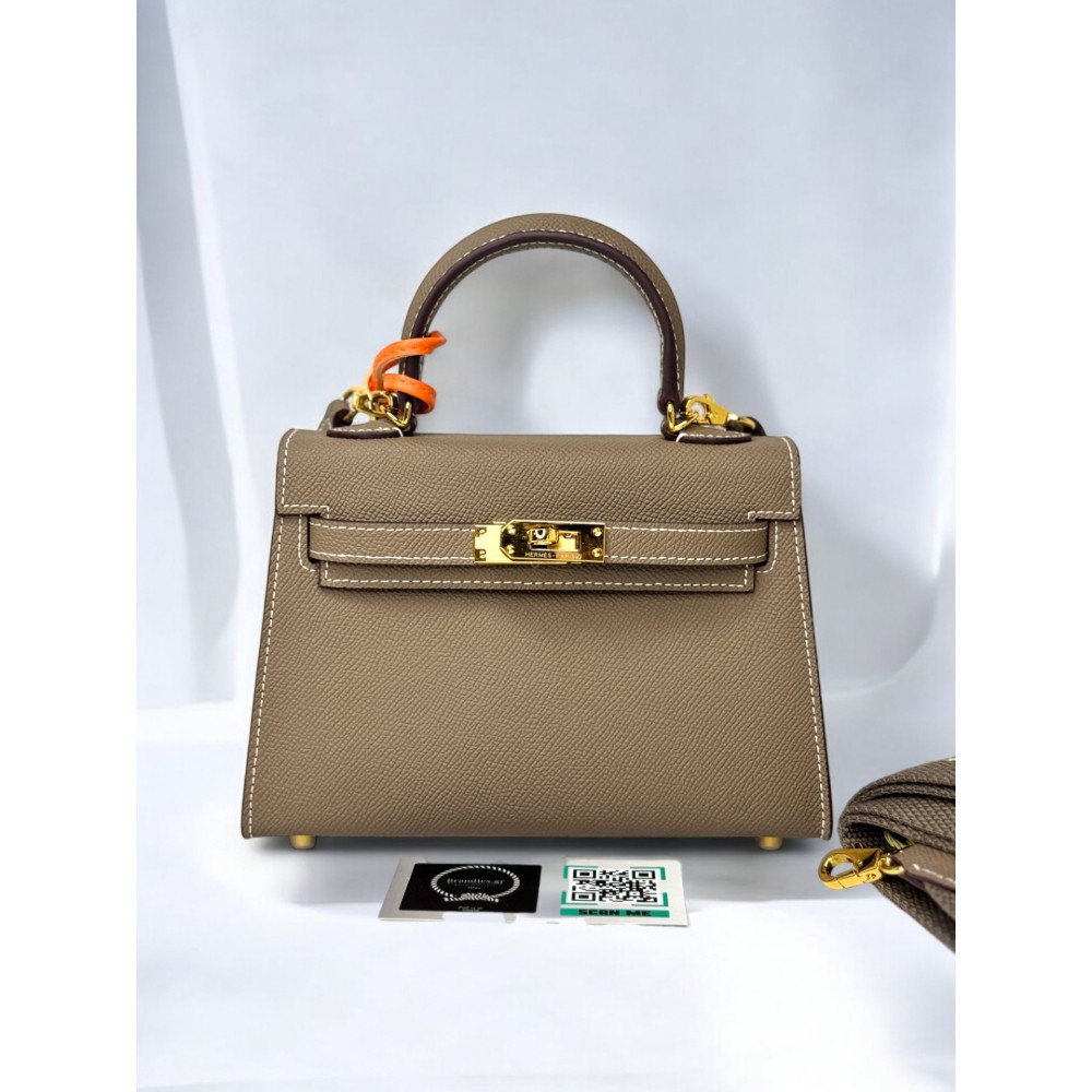 Hermes kelly bag 19x22cm epsom leather etoupe Προσφορές
