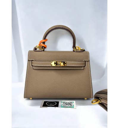 Hermes kelly bag 19x22cm epsom leather etoupe