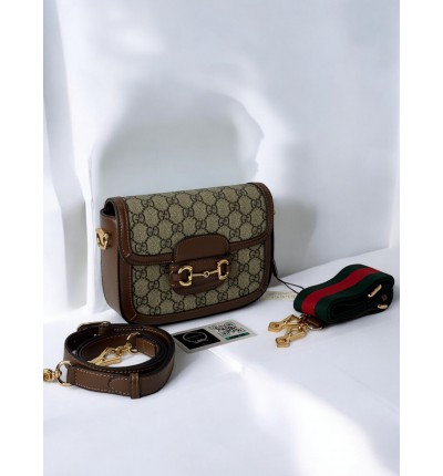 gucci horsebit 20.5x14.5 cm CANVAS LEATHER