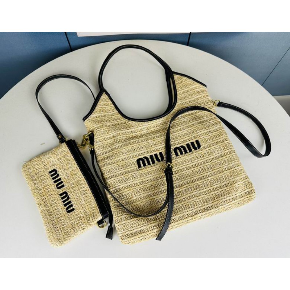 MiuMiu raffia bag 33x37x29cm 