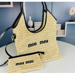MiuMiu raffia bag 33x37x29cm 