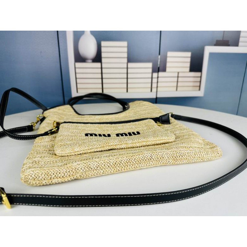 MiuMiu raffia bag 33x37x29cm 
