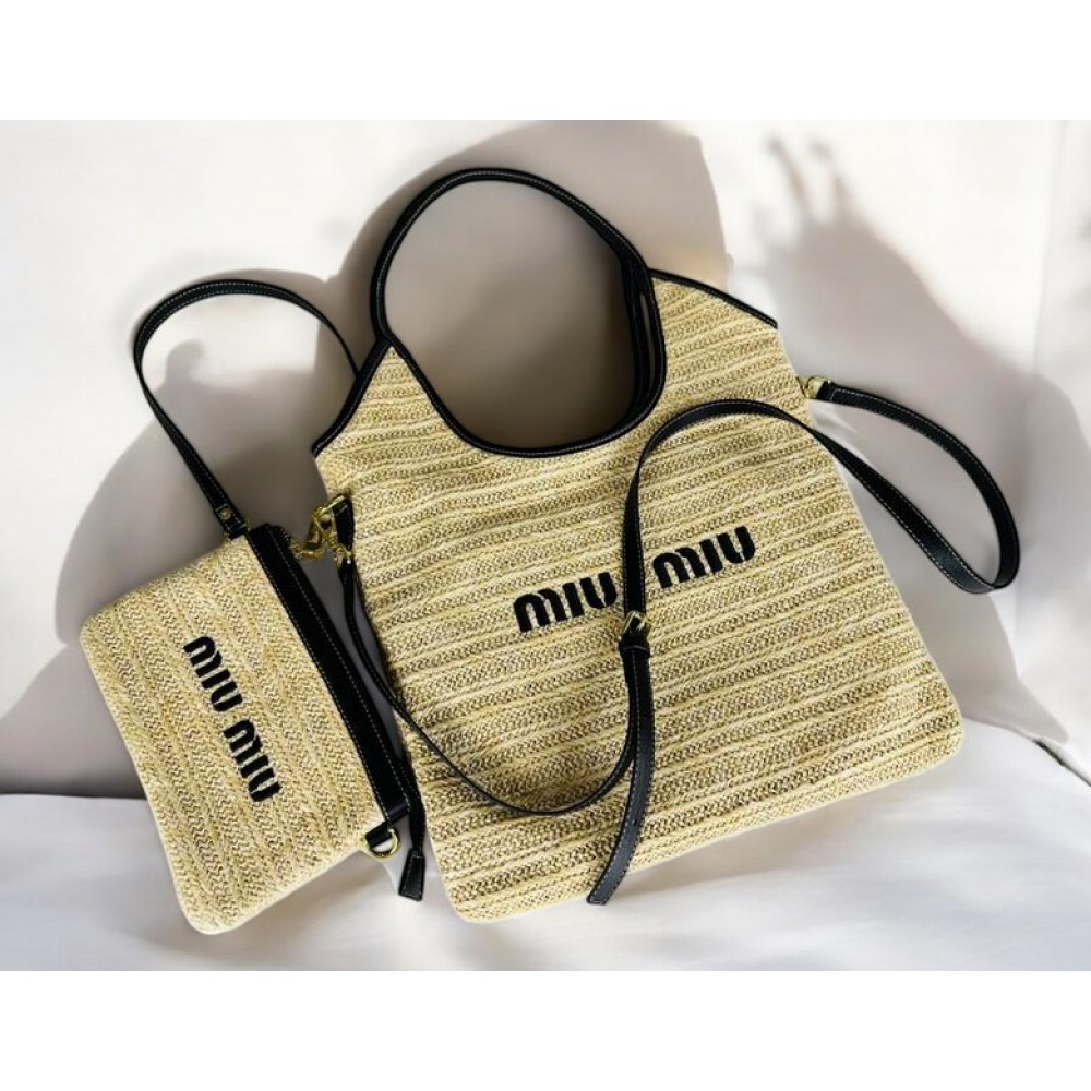 MiuMiu raffia bag 33x37x29cm 