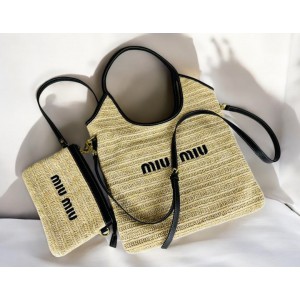 MiuMiu raffia bag 33x37x29cm 