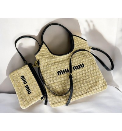 MiuMiu raffia bag 33x37x29cm