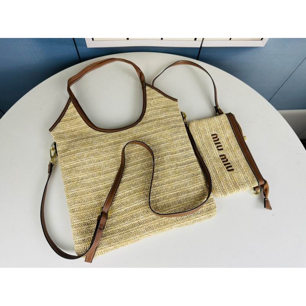 MiuMiu raffia bag 33x37x29cm 
