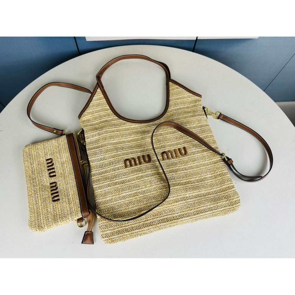 MiuMiu raffia bag 33x37x29cm 