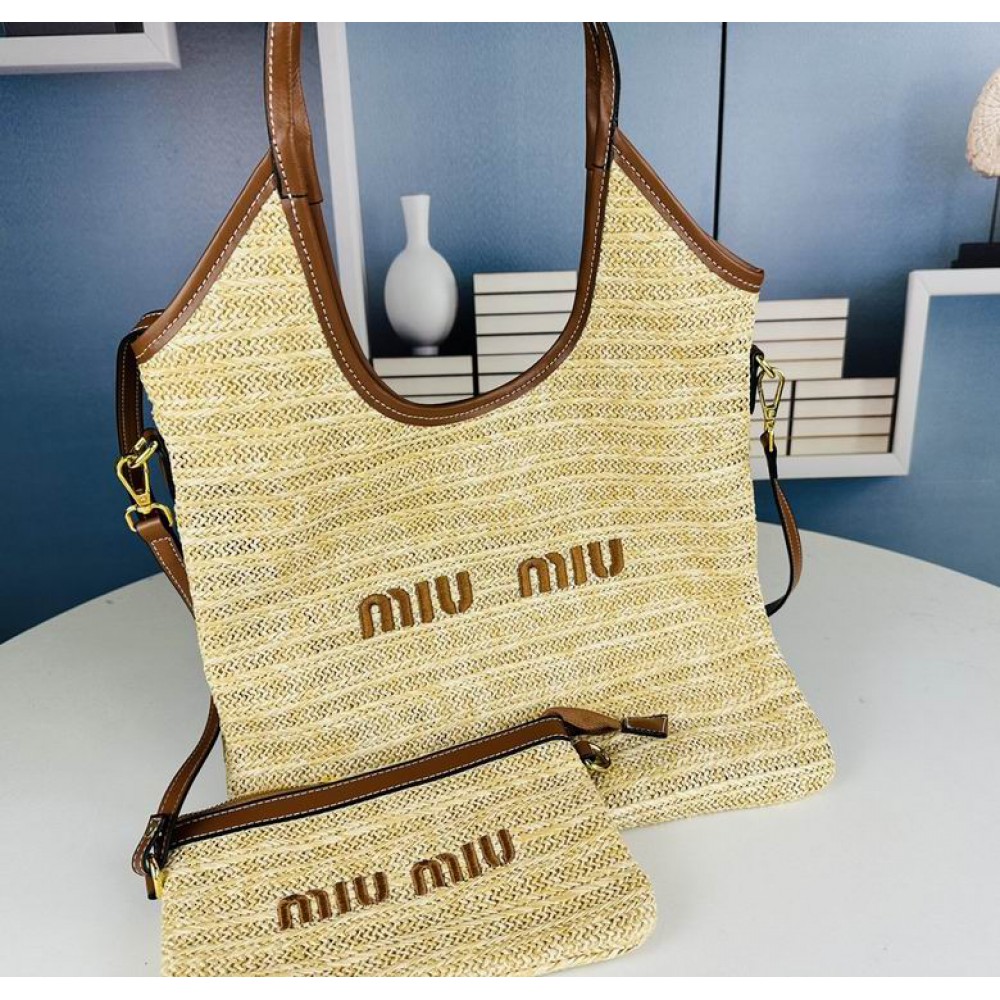 MiuMiu raffia bag 33x37x29cm 
