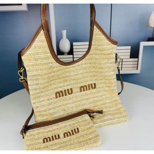 MiuMiu raffia bag 33x37x29cm 