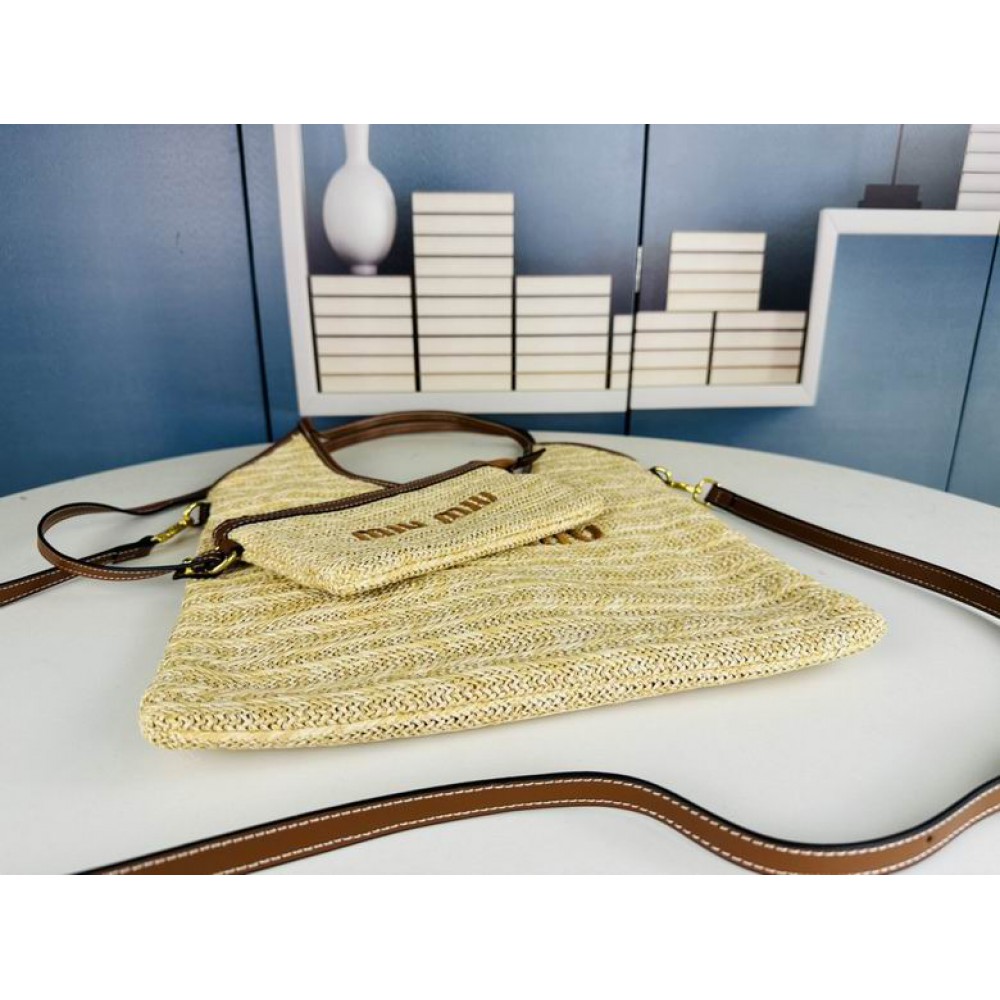MiuMiu raffia bag 33x37x29cm 