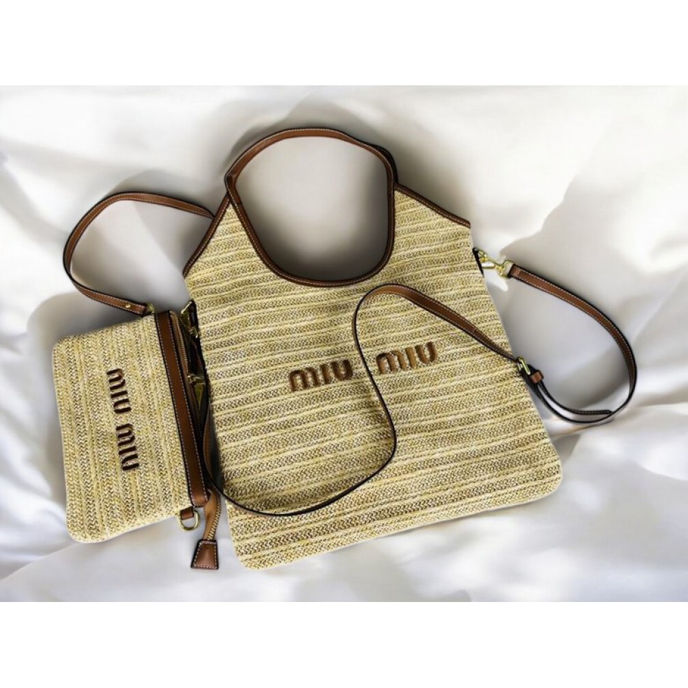 MiuMiu raffia bag 33x37x29cm 