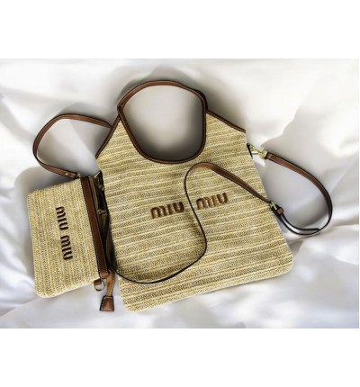 MiuMiu raffia bag 33x37x29cm