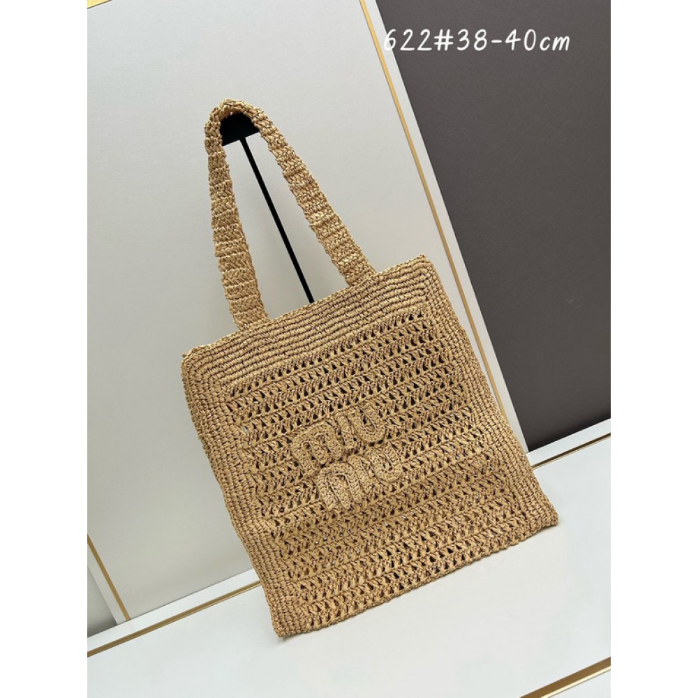 MiuMiu raffia summer bag 38x40cm 