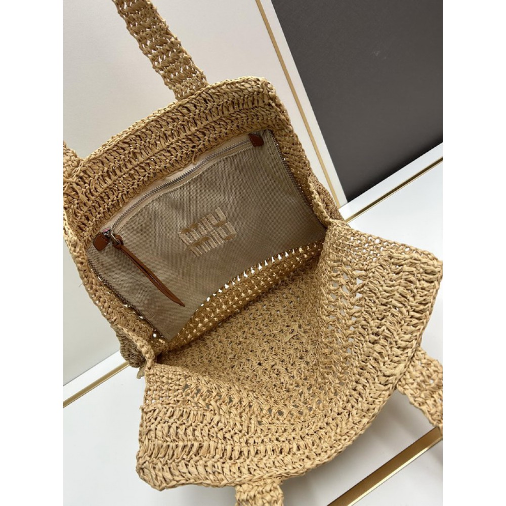 MiuMiu raffia summer bag 38x40cm 