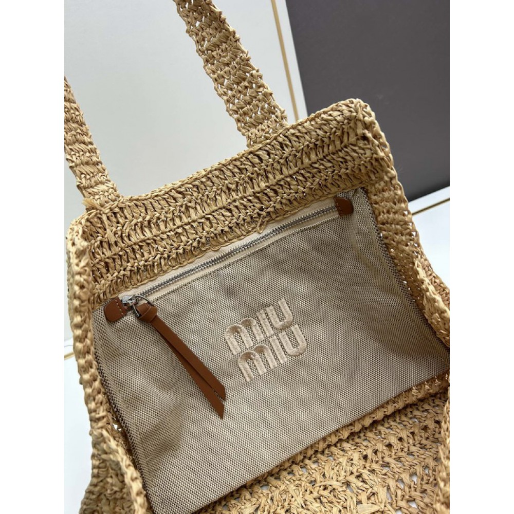 MiuMiu raffia summer bag 38x40cm 