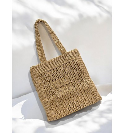 MiuMiu raffia summer bag 38x40cm