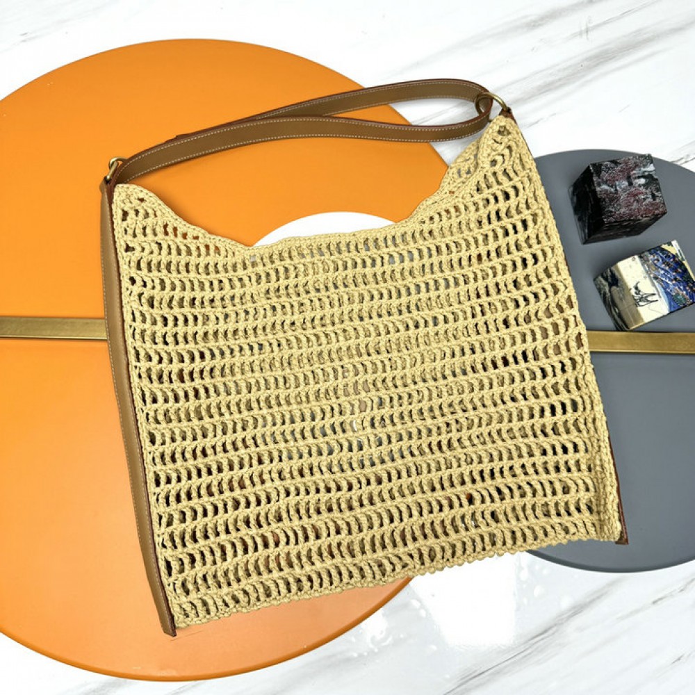 Ysl crochet raffia bag 38x46x3cm 