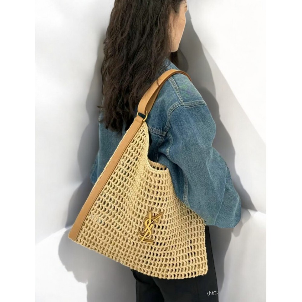 Ysl crochet raffia bag 38x46x3cm 