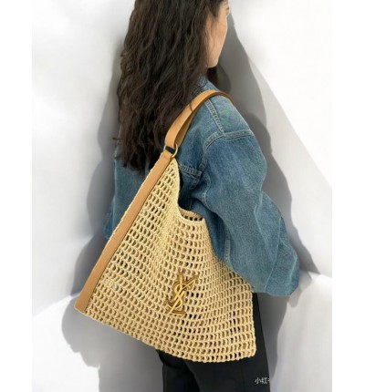 Ysl crochet raffia bag 38x46x3cm