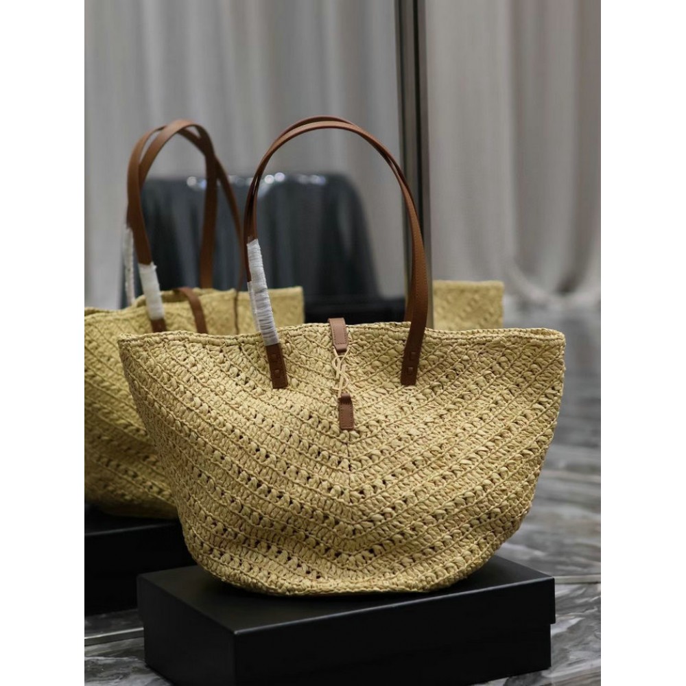 Ysl raffia pannier bag 44cm 