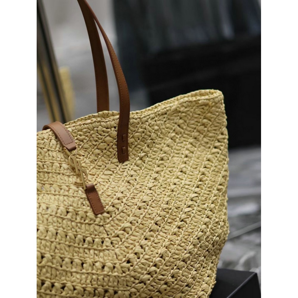 Ysl raffia pannier bag 44cm 