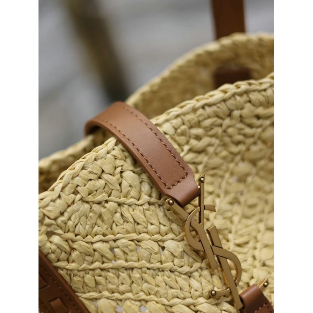 Ysl raffia pannier bag 44cm 