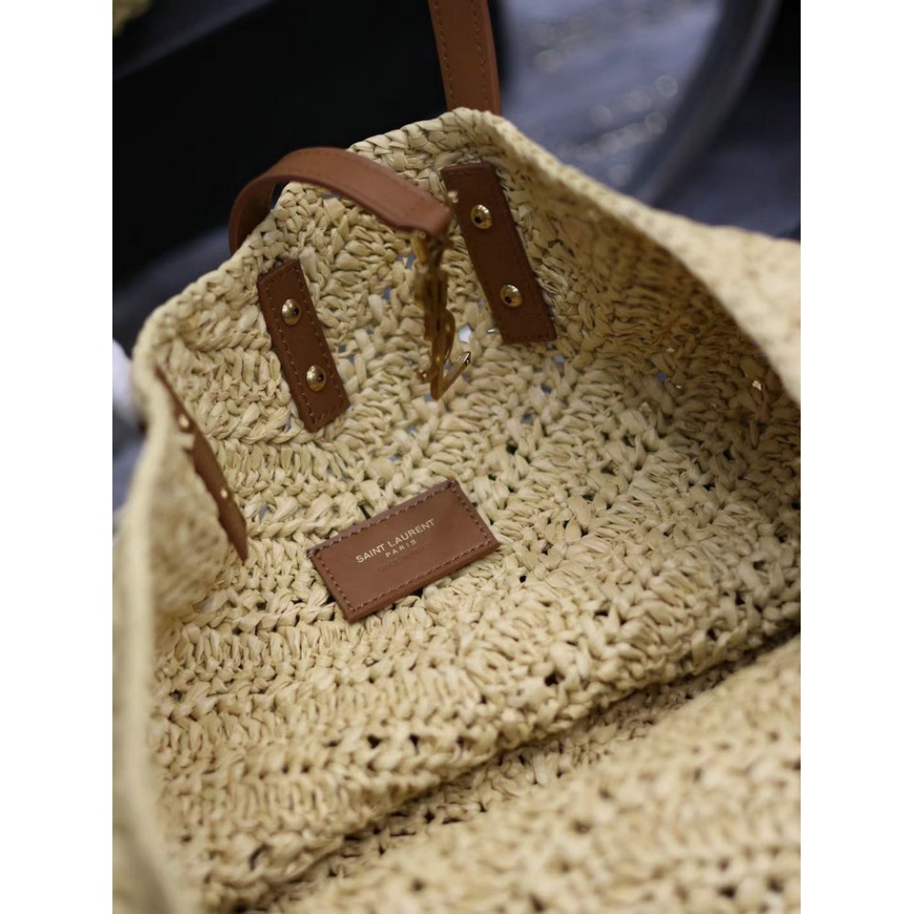 Ysl raffia pannier bag 44cm 