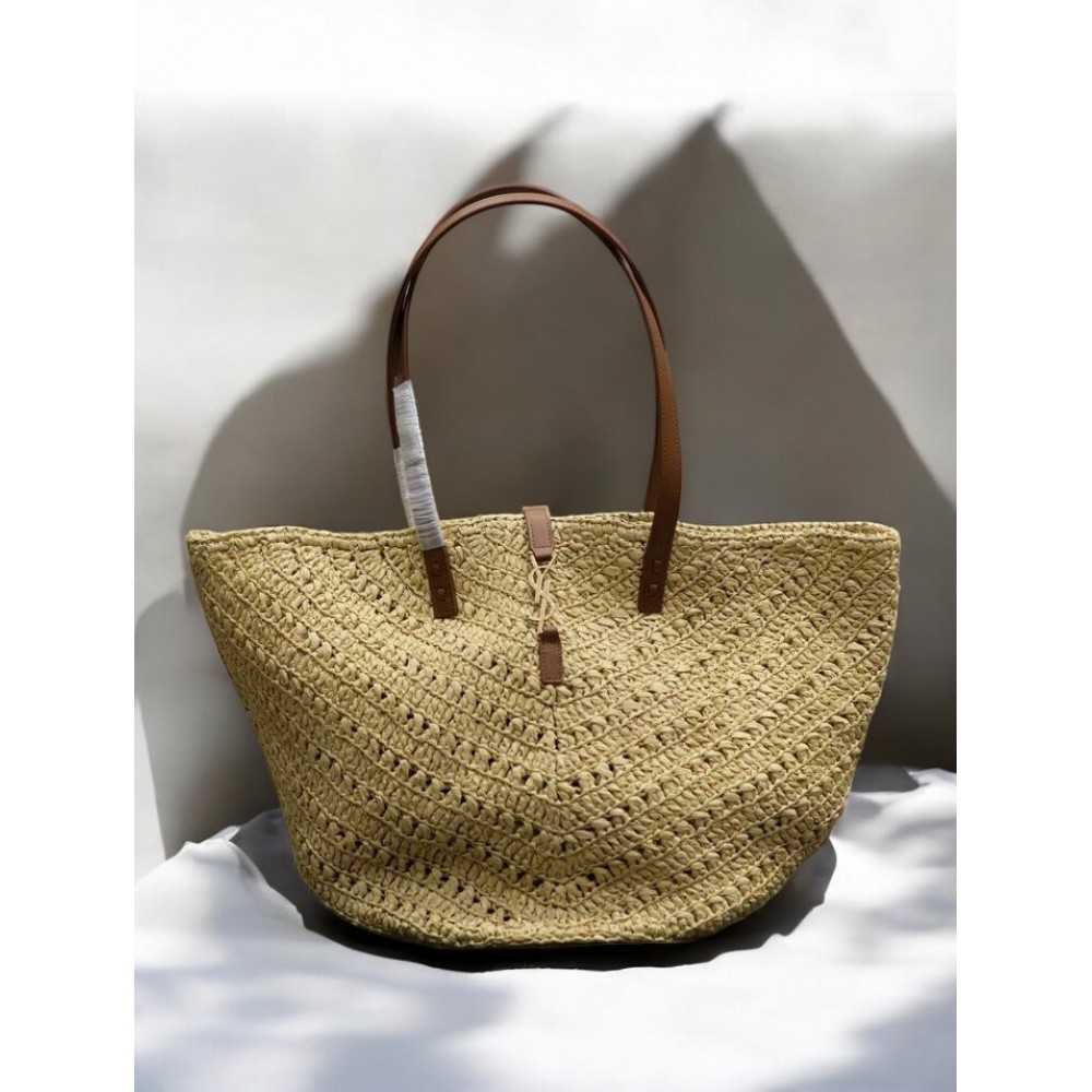 Ysl raffia pannier bag 44cm 