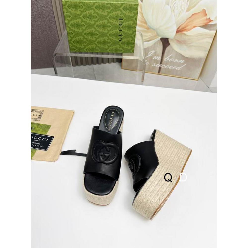 Gucci carmen leather wedge platforms 11cm Shoes