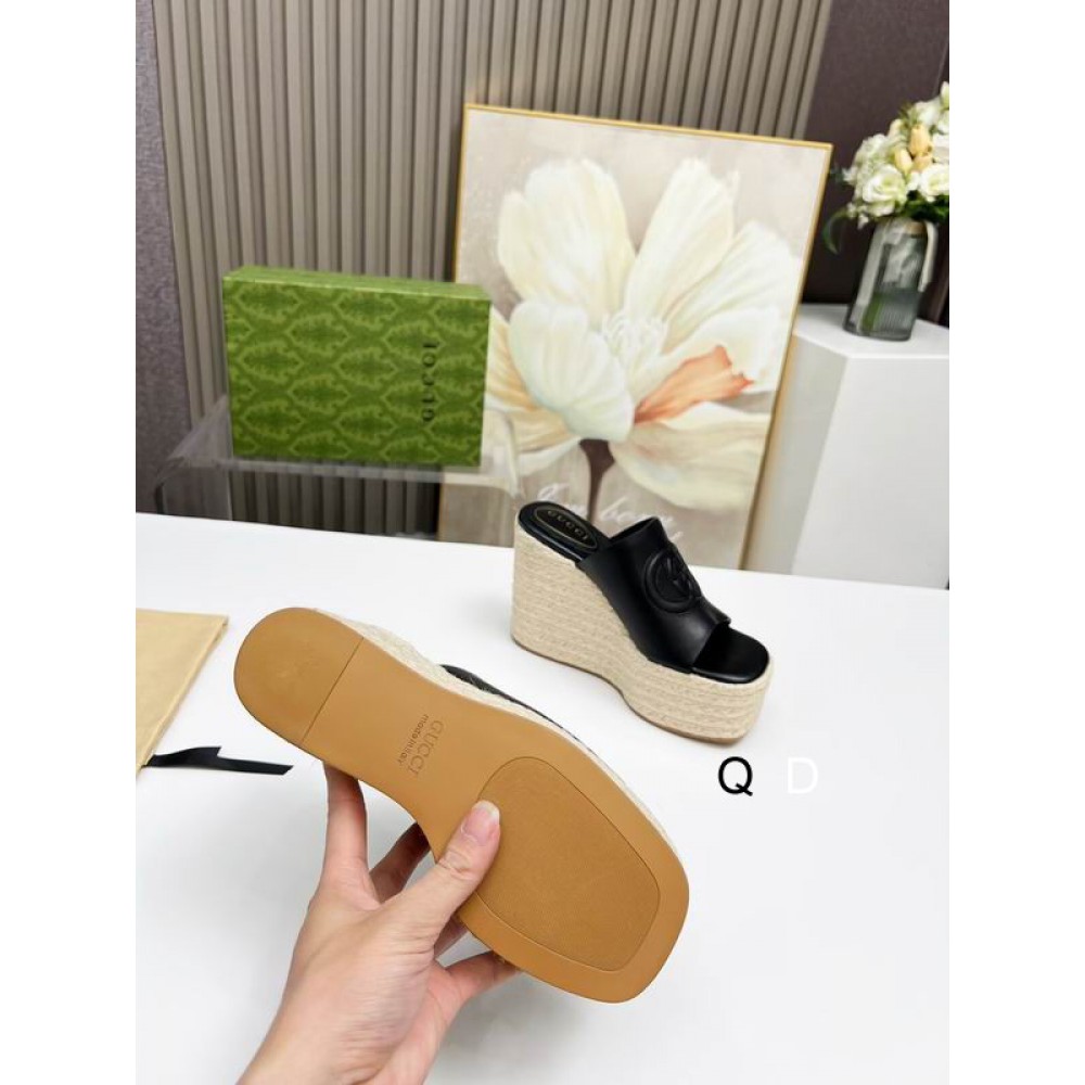 Gucci carmen leather wedge platforms 11cm Shoes