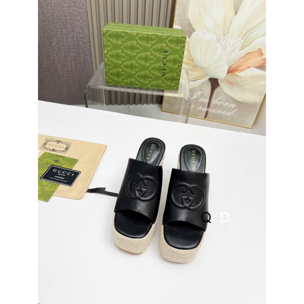 Gucci carmen leather wedge platforms 11cm Shoes