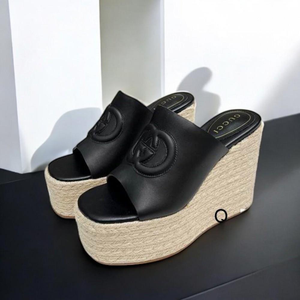 Gucci carmen leather wedge platforms 11cm Shoes