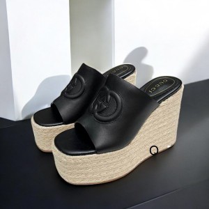 Gucci carmen leather wedge platforms 11cm Shoes