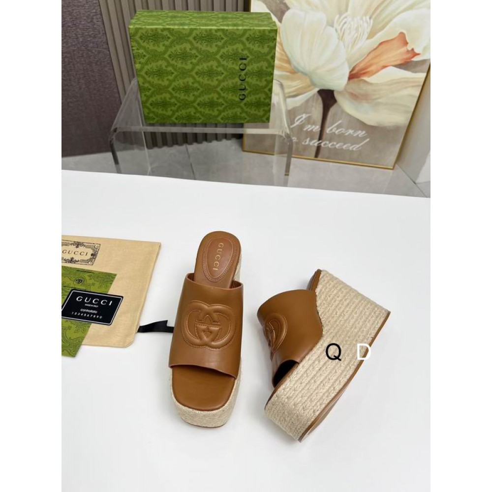 Gucci carmen leather wedge platforms 11cm Shoes