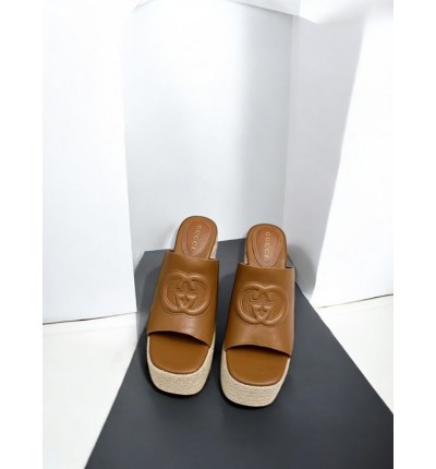 Gucci carmen leather wedge platforms 11cm