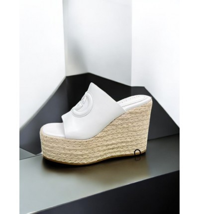 Gucci carmen leather wedge platforms 11cm