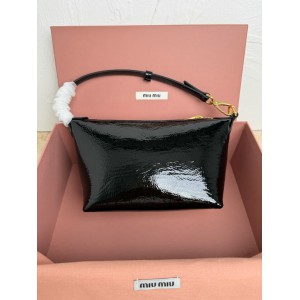 Miu Miu Naplak patent leather pouch 18.5x14x10cm Bags