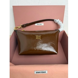 Miu Miu Naplak patent leather pouch 18.5x14x10cm Bags