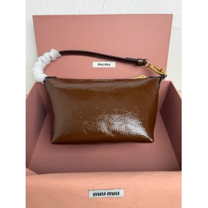 Miu Miu Naplak patent leather pouch 18.5x14x10cm Bags